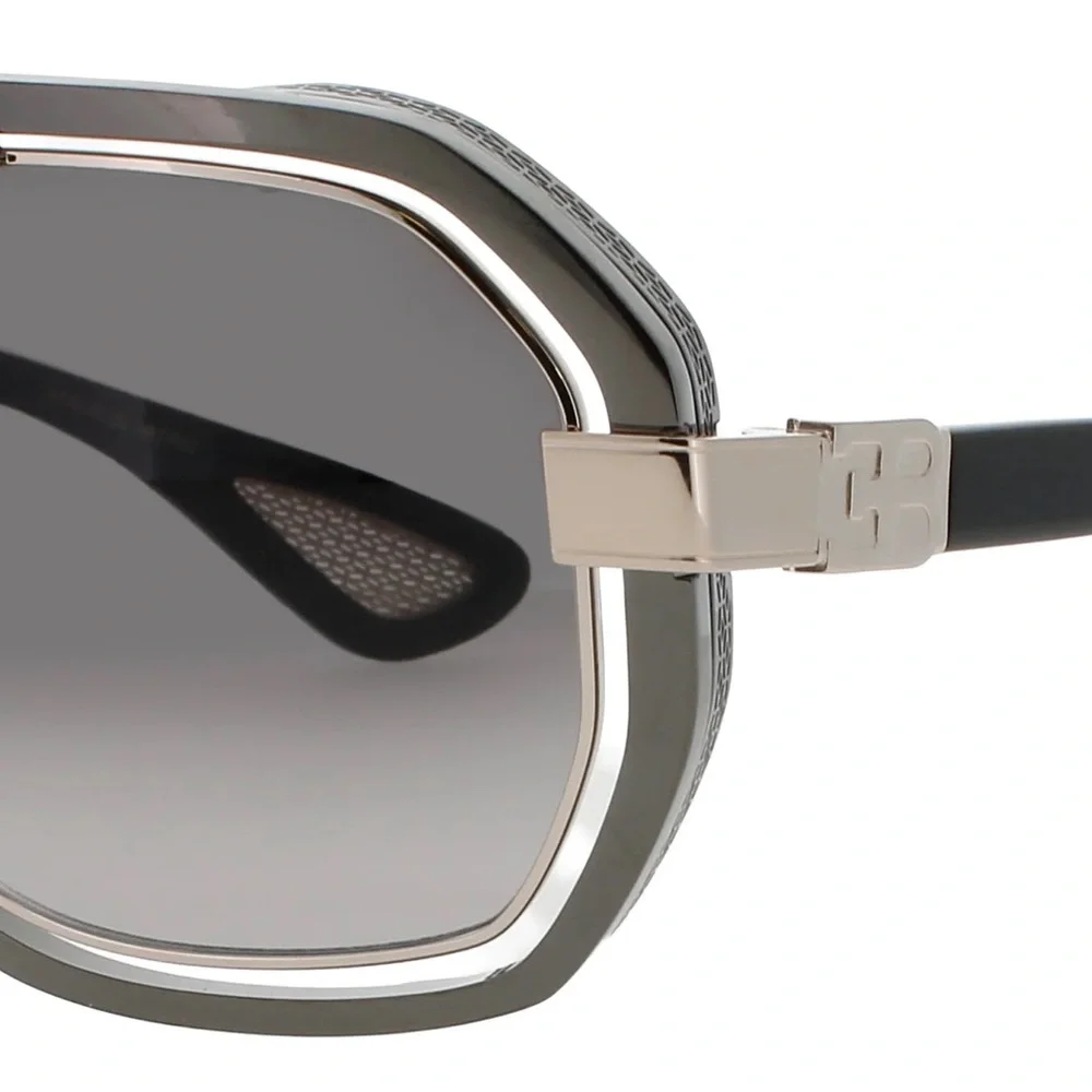 New! BUGATTI 08-GM/WG Stylish Gunmetal White Gold Sunglasses, Authentic